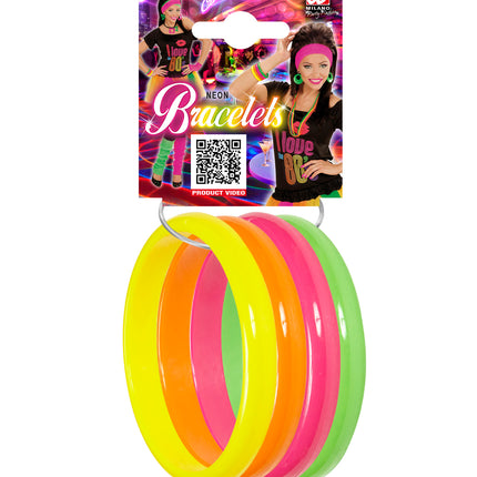 Widmann SRL Neon armbanden set disco