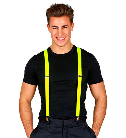 Widmann SRL Neon gele bretels verstelbaar
