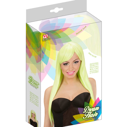Widmann SRL Neon gele fashion pruiken