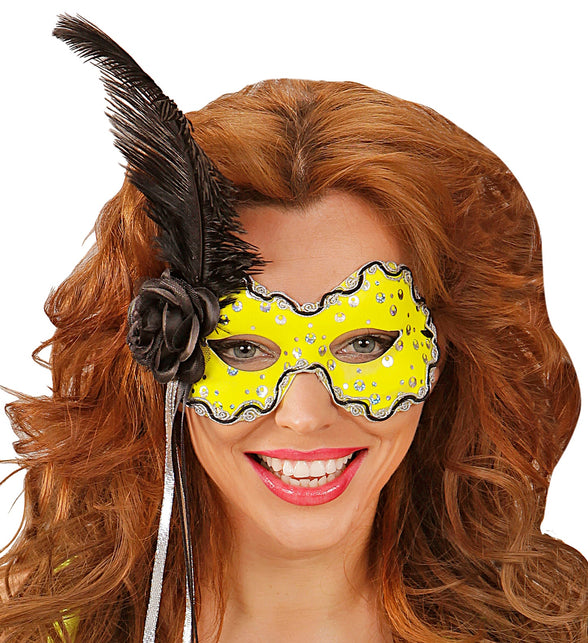 Widmann SRL Neon gele holografische Braziliaanse maskers