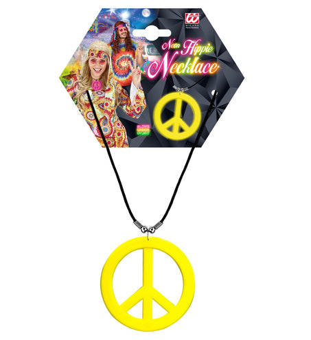 Widmann SRL Neon Hippie Ketting Rosa Geel