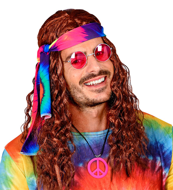 Widmann SRL Neon Hippie Ketting Rosa Roze