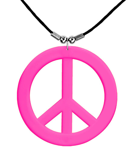 Widmann SRL Neon Hippie Ketting Rosa Roze