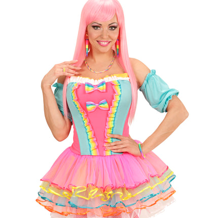 Widmann SRL Neon kleurige cone oorbellen