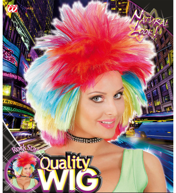 Widmann SRL Neon pruik Rocker