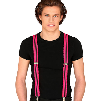 Widmann SRL Neon roze bretels met ruche