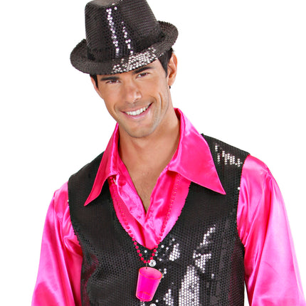 Widmann SRL Neon roze glazen halskettingen