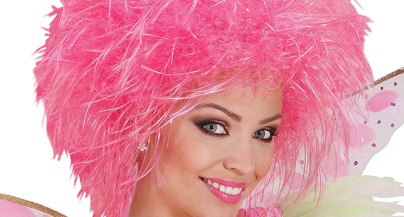 Widmann SRL Neon roze pruik Britt kort haar