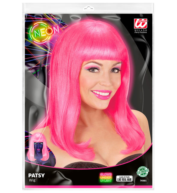 Widmann SRL Neon roze pruik  Patsy