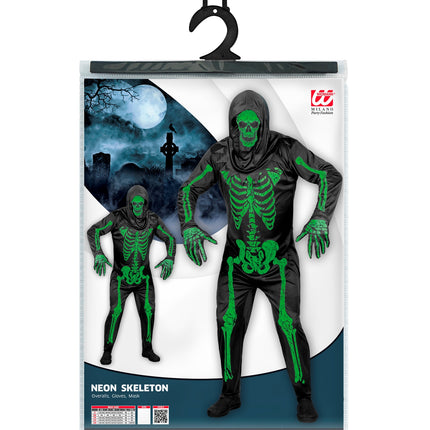 Widmann SRL Neon skelet pak volwassenen