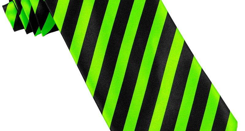 Widmann SRL Neon stropdas groen zwart gestreept