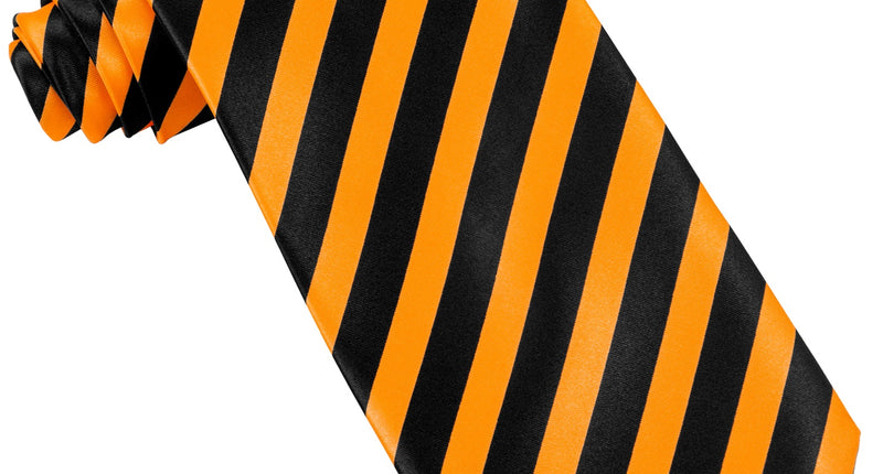 Widmann SRL Neon stropdas oranje zwart gestreept