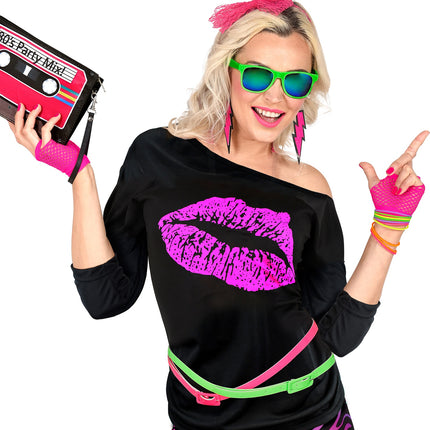 Widmann SRL Neon vingerhandschoenen roze