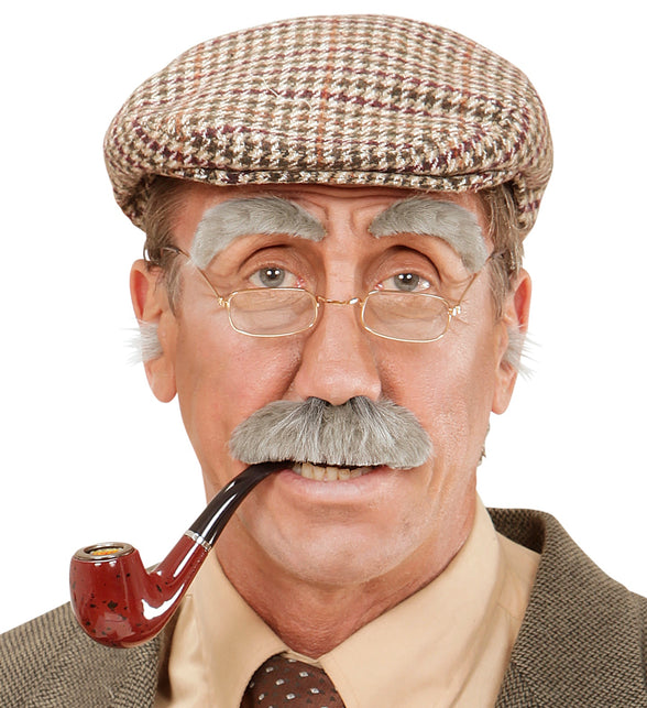 Widmann SRL Nep snor en wenkbrauwen grijs