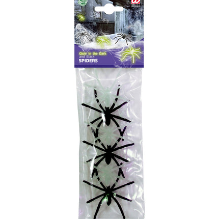 Widmann SRL Nep spinnen glow in the dark 6 stuks