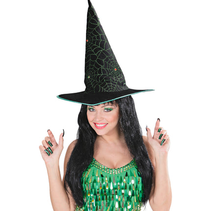 Widmann SRL Nepwimpers groen met nepnagels