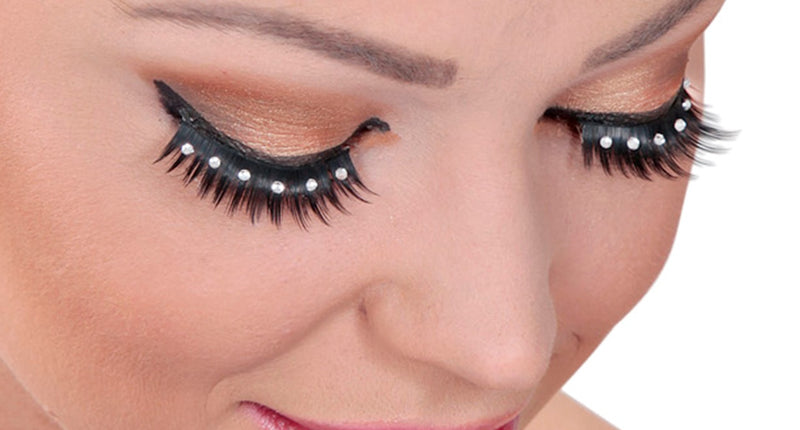 Widmann SRL Nepwimpers zwart puntig met strass