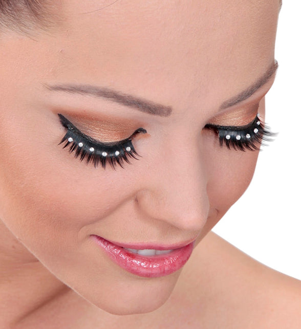 Widmann SRL Nepwimpers zwart puntig met strass