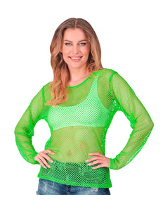 Widmann SRL Net shirt lang neon groen