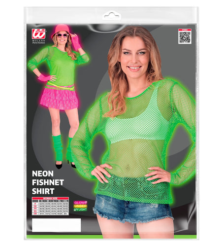 Widmann SRL Net shirt lang neon groen