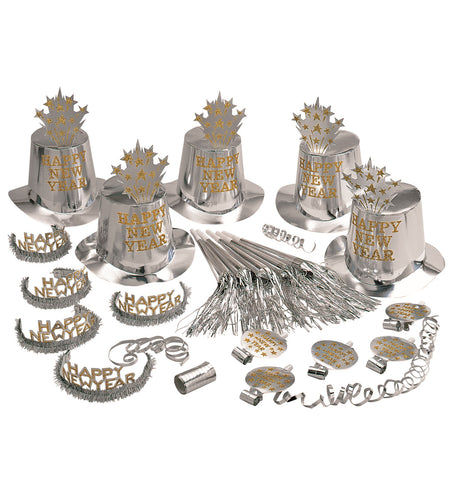 Widmann SRL Nieuw jaar versierset zilver Happy New Year