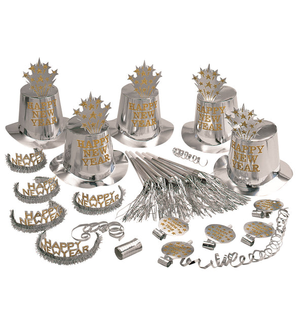 Widmann SRL Nieuw jaar versierset zilver Happy New Year