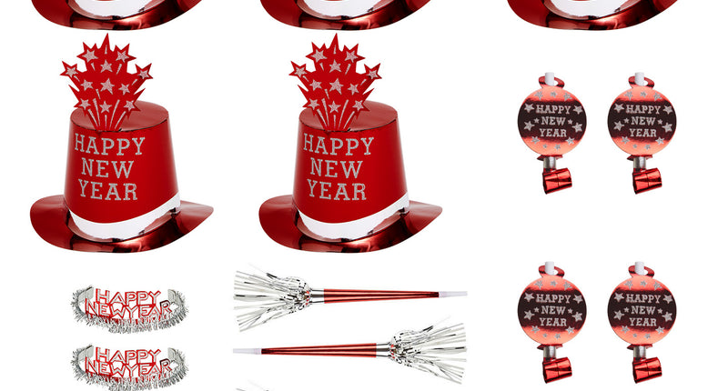 Widmann SRL Nieuwjaar versier set rood Happy New Year