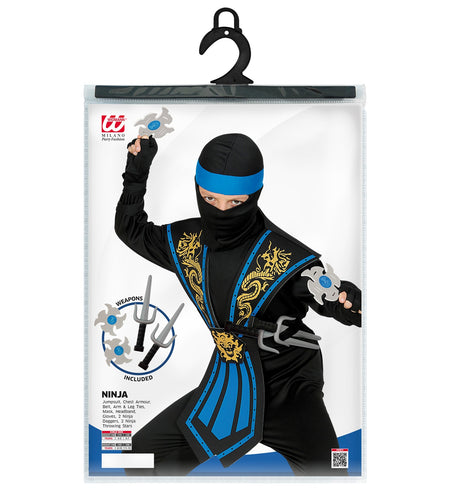Widmann SRL Ninja pak kinderen Kombat blauw