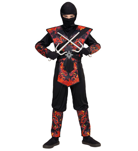 Widmann SRL Ninja pak vlammende draak kinderen