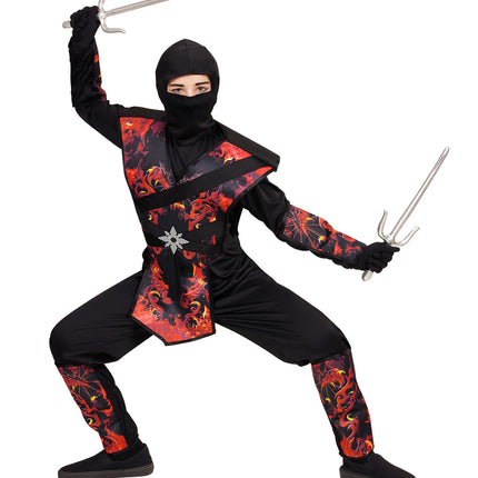 Widmann SRL Ninja pak vlammende draak kinderen