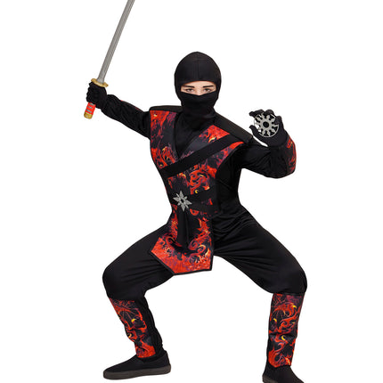 Widmann SRL Ninja pak vlammende draak kinderen