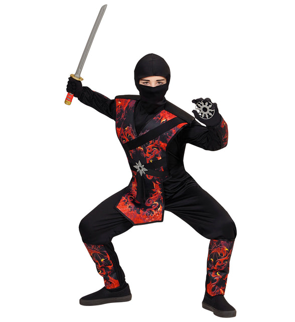 Widmann SRL Ninja pak vlammende draak kinderen