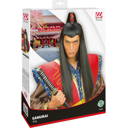 Widmann SRL Ninja pruik Samurai zwart