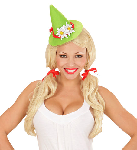 Widmann SRL Oktoberfest hoedje groen met haarclips