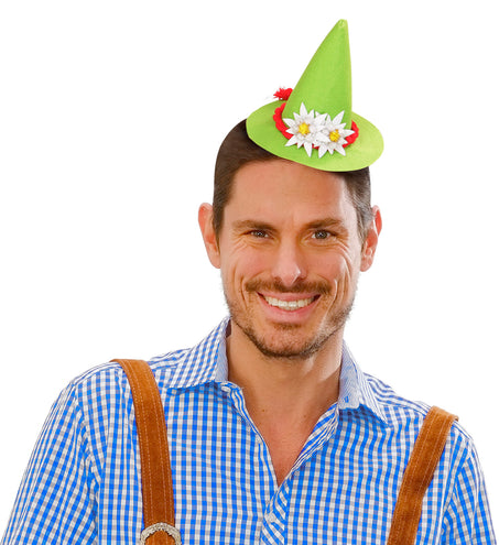 Widmann SRL Oktoberfest hoedje groen met haarclips