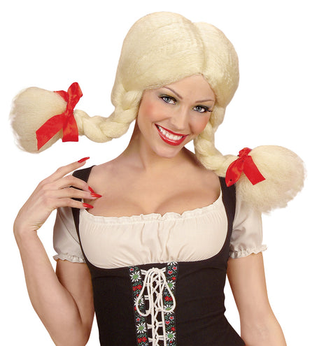 Widmann SRL Oktoberfest pruik Heidy met vlechten