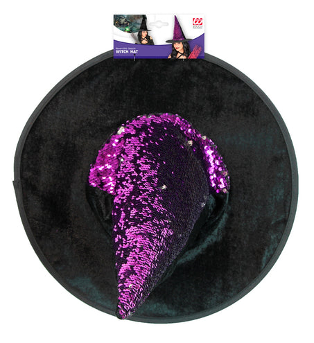 Widmann SRL Omkeerbare heksenhoed paars/zilver