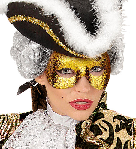 Widmann SRL Oogmasker goud met glitters