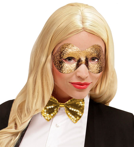 Widmann SRL Oogmasker goud met glitters