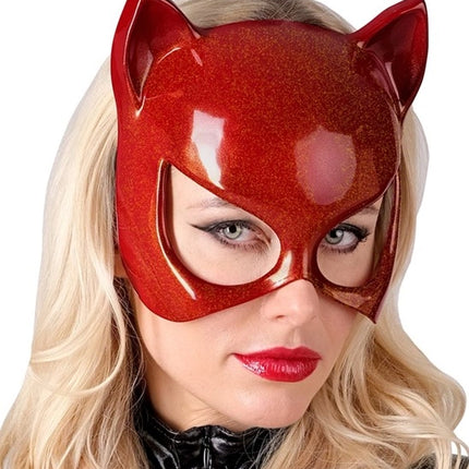 Widmann SRL Oogmasker kat rood Fleur