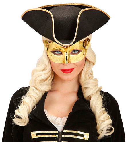 Widmann SRL Oogmasker metallic goud