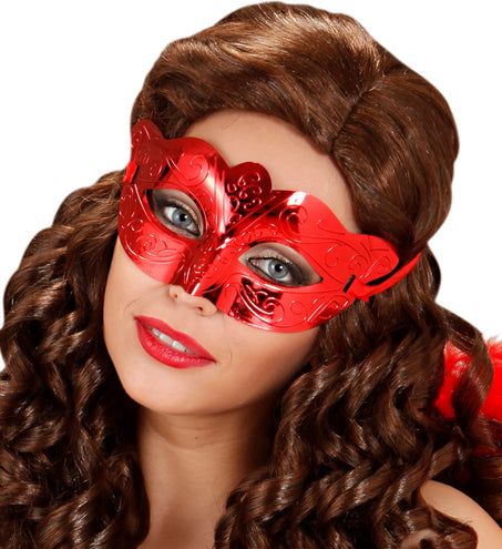 Widmann SRL Oogmasker metallic rood