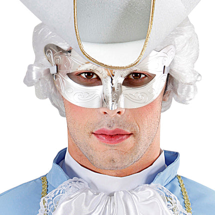 Widmann SRL Oogmasker metallic zilver