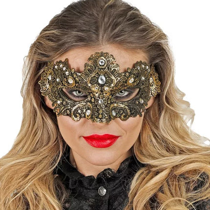 Widmann SRL Oogmasker theater goud Bente