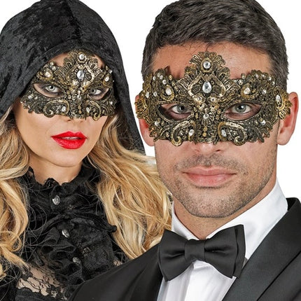 Widmann SRL Oogmasker theater goud Bente