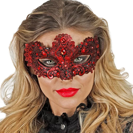 Widmann SRL Oogmasker theater rood Lynn