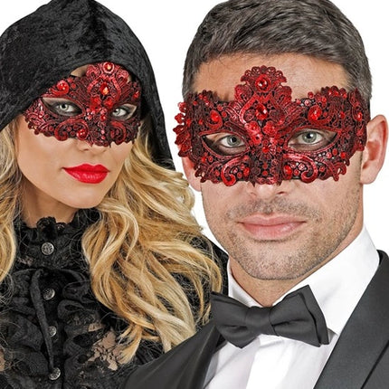 Widmann SRL Oogmasker theater rood Lynn