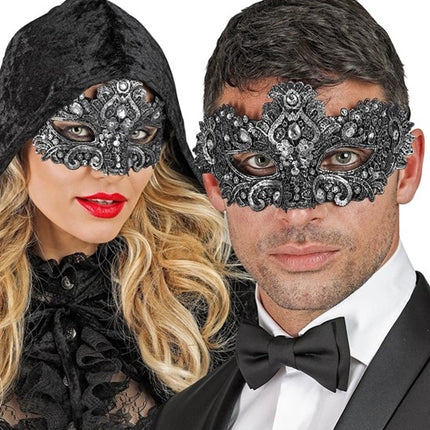 Widmann SRL Oogmasker theater zilver Jesse