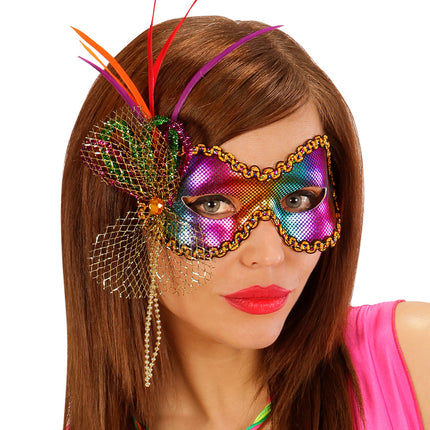 Widmann SRL Oogmaskers in regenboog kleuren