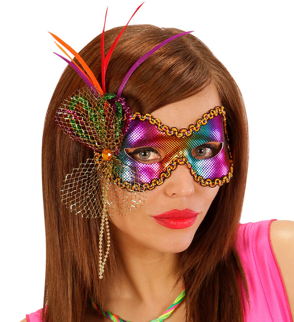 Widmann SRL Oogmaskers in regenboog kleuren